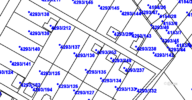 Parcela st. 4293/252 v KÚ Hlučín, Katastrální mapa