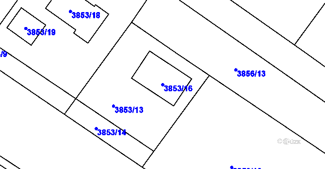 Parcela st. 3853/16 v KÚ Hlučín, Katastrální mapa