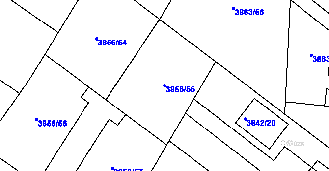 Parcela st. 3856/55 v KÚ Hlučín, Katastrální mapa