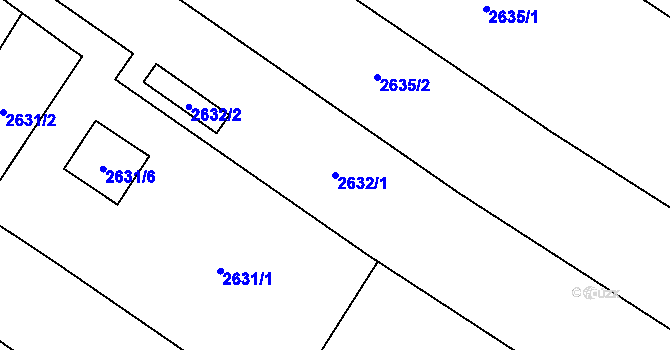 Parcela st. 2632/1 v KÚ Hlučín, Katastrální mapa