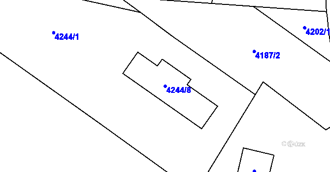 Parcela st. 4244/8 v KÚ Hlučín, Katastrální mapa