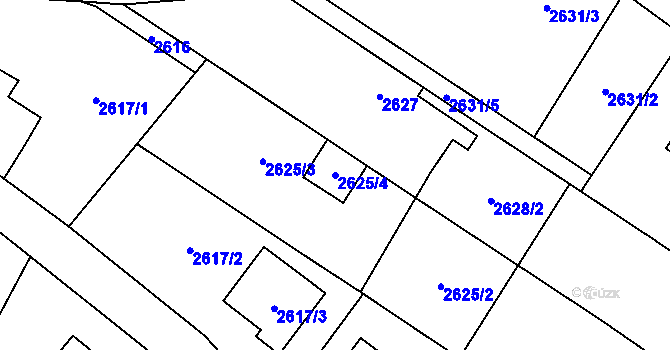 Parcela st. 2625/4 v KÚ Hlučín, Katastrální mapa