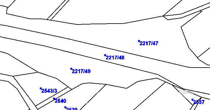 Parcela st. 2217/48 v KÚ Hlučín, Katastrální mapa