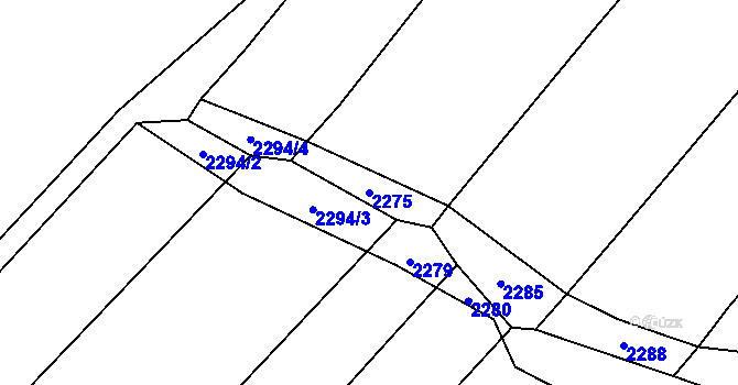 Parcela st. 2275 v KÚ Hlučín, Katastrální mapa