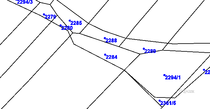 Parcela st. 2284 v KÚ Hlučín, Katastrální mapa