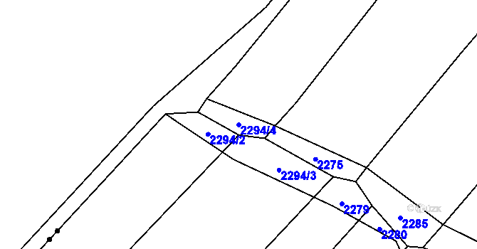 Parcela st. 2294/4 v KÚ Hlučín, Katastrální mapa