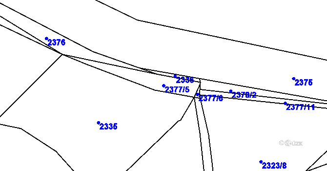 Parcela st. 2377/5 v KÚ Hlučín, Katastrální mapa