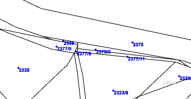 Parcela st. 2378/2 v KÚ Hlučín, Katastrální mapa