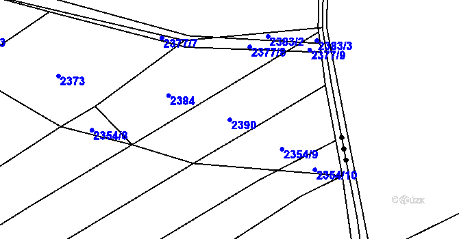 Parcela st. 2390 v KÚ Hlučín, Katastrální mapa