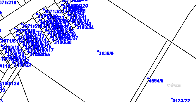 Parcela st. 3139/9 v KÚ Hlučín, Katastrální mapa