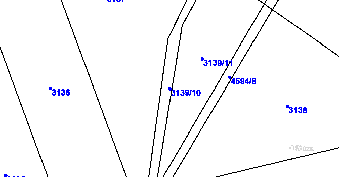 Parcela st. 3139/10 v KÚ Hlučín, Katastrální mapa