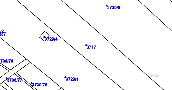 Parcela st. 3717 v KÚ Hlučín, Katastrální mapa