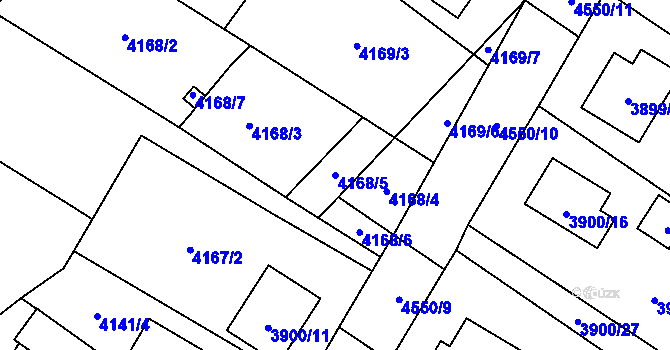 Parcela st. 4168/5 v KÚ Hlučín, Katastrální mapa