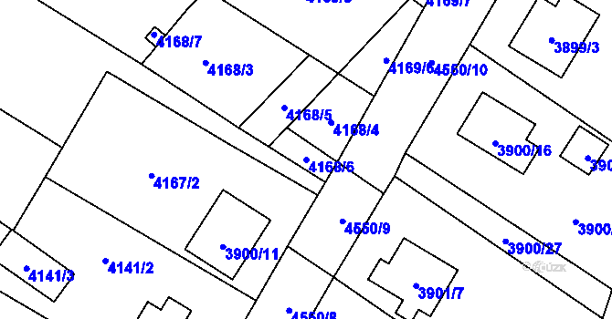 Parcela st. 4168/6 v KÚ Hlučín, Katastrální mapa