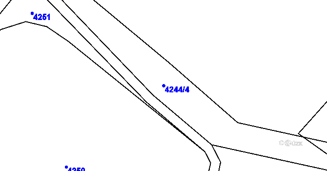 Parcela st. 4244/4 v KÚ Hlučín, Katastrální mapa
