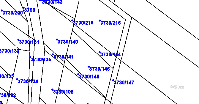Parcela st. 3730/144 v KÚ Hlučín, Katastrální mapa