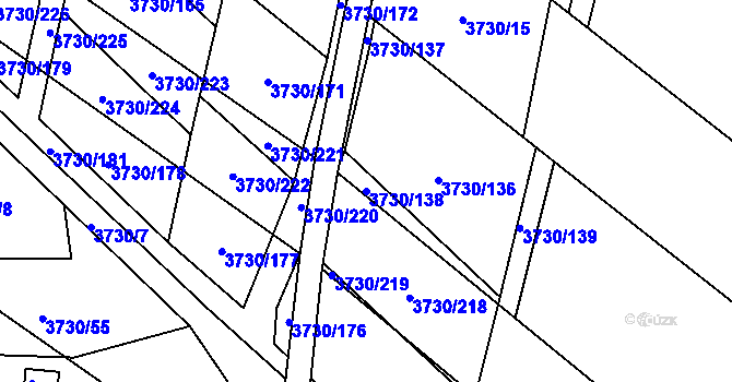 Parcela st. 3730/138 v KÚ Hlučín, Katastrální mapa