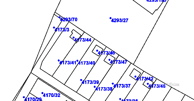 Parcela st. 4173/46 v KÚ Hlučín, Katastrální mapa