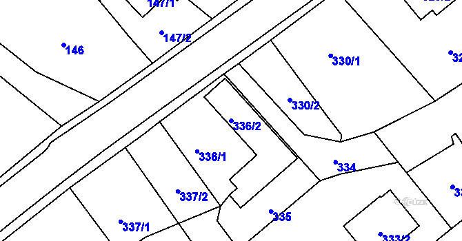 Parcela st. 336/2 v KÚ Darkovičky, Katastrální mapa