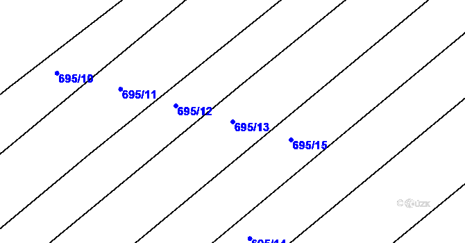 Parcela st. 695/13 v KÚ Darkovičky, Katastrální mapa