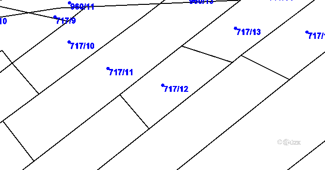 Parcela st. 717/12 v KÚ Darkovičky, Katastrální mapa