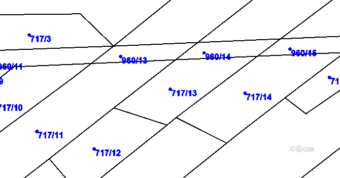 Parcela st. 717/13 v KÚ Darkovičky, Katastrální mapa