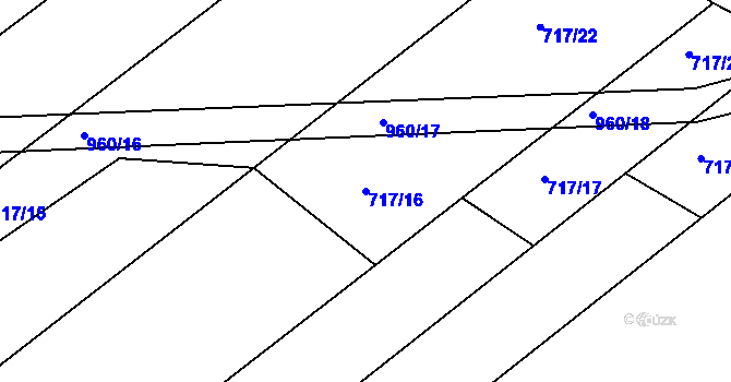 Parcela st. 717/16 v KÚ Darkovičky, Katastrální mapa