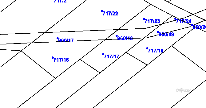 Parcela st. 717/17 v KÚ Darkovičky, Katastrální mapa