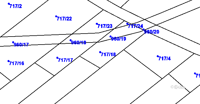 Parcela st. 717/18 v KÚ Darkovičky, Katastrální mapa