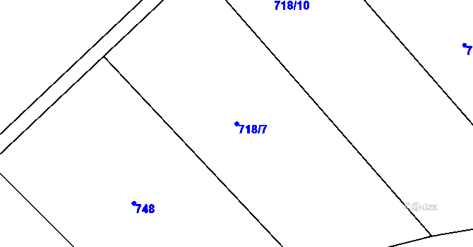 Parcela st. 718/7 v KÚ Darkovičky, Katastrální mapa
