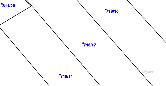 Parcela st. 718/17 v KÚ Darkovičky, Katastrální mapa