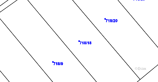 Parcela st. 718/18 v KÚ Darkovičky, Katastrální mapa