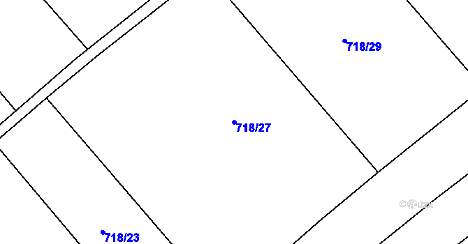 Parcela st. 718/27 v KÚ Darkovičky, Katastrální mapa