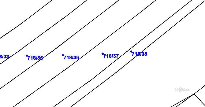 Parcela st. 718/37 v KÚ Darkovičky, Katastrální mapa