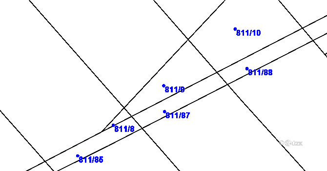 Parcela st. 811/9 v KÚ Darkovičky, Katastrální mapa