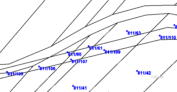 Parcela st. 811/61 v KÚ Darkovičky, Katastrální mapa