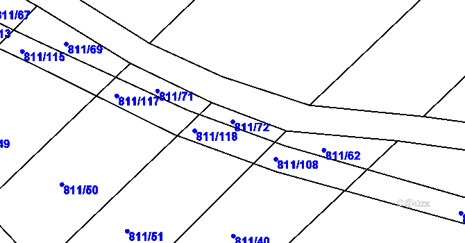 Parcela st. 811/72 v KÚ Darkovičky, Katastrální mapa
