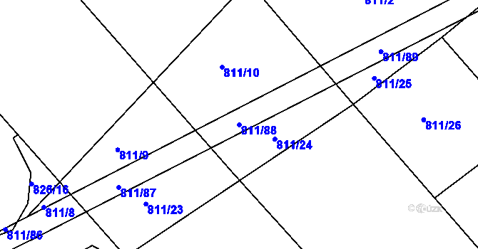 Parcela st. 811/88 v KÚ Darkovičky, Katastrální mapa