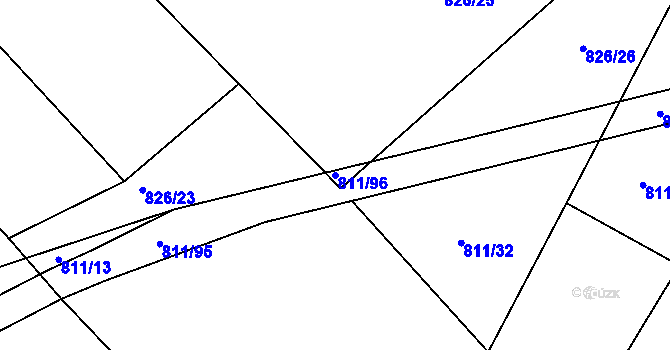 Parcela st. 811/96 v KÚ Darkovičky, Katastrální mapa