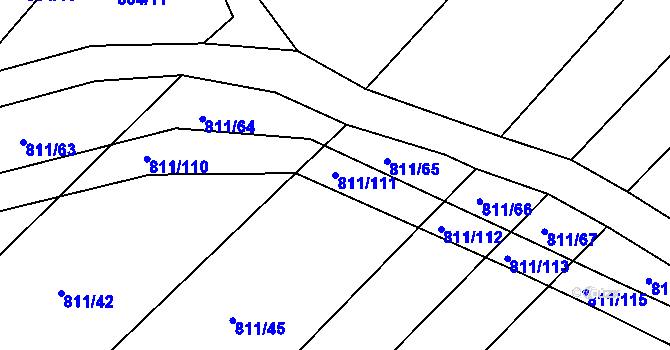 Parcela st. 811/111 v KÚ Darkovičky, Katastrální mapa