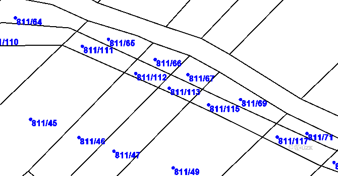 Parcela st. 811/113 v KÚ Darkovičky, Katastrální mapa