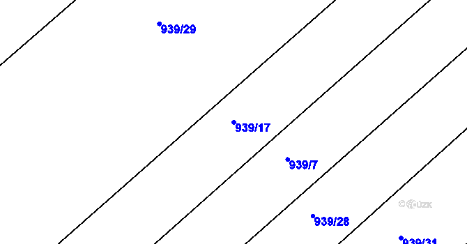Parcela st. 939/17 v KÚ Darkovičky, Katastrální mapa