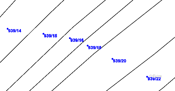 Parcela st. 939/18 v KÚ Darkovičky, Katastrální mapa