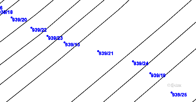Parcela st. 939/21 v KÚ Darkovičky, Katastrální mapa