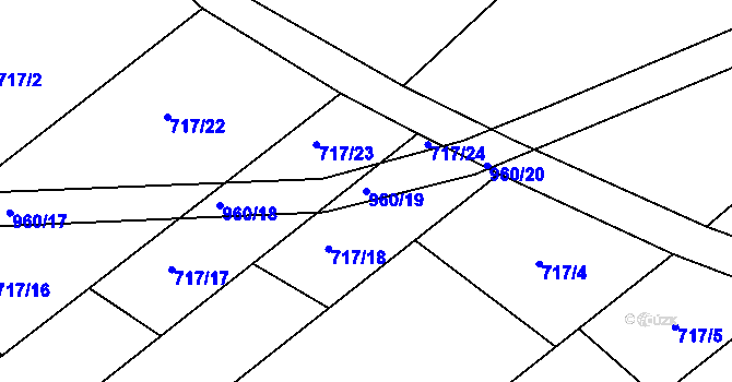 Parcela st. 960/19 v KÚ Darkovičky, Katastrální mapa