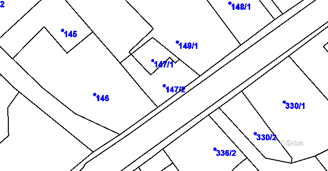Parcela st. 147/2 v KÚ Darkovičky, Katastrální mapa