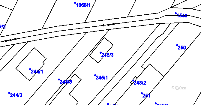 Parcela st. 245/3 v KÚ Darkovičky, Katastrální mapa