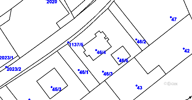 Parcela st. 46/4 v KÚ Darkovičky, Katastrální mapa