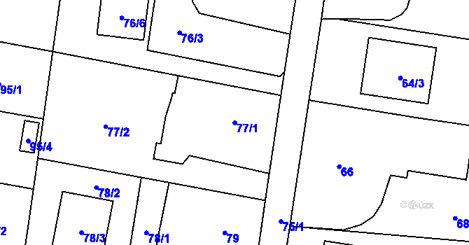 Parcela st. 77/1 v KÚ Darkovičky, Katastrální mapa