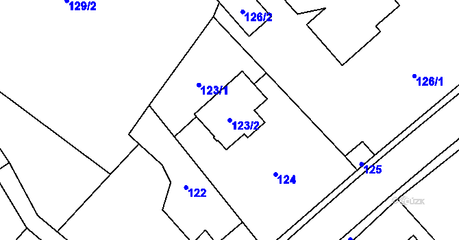 Parcela st. 123/2 v KÚ Darkovičky, Katastrální mapa